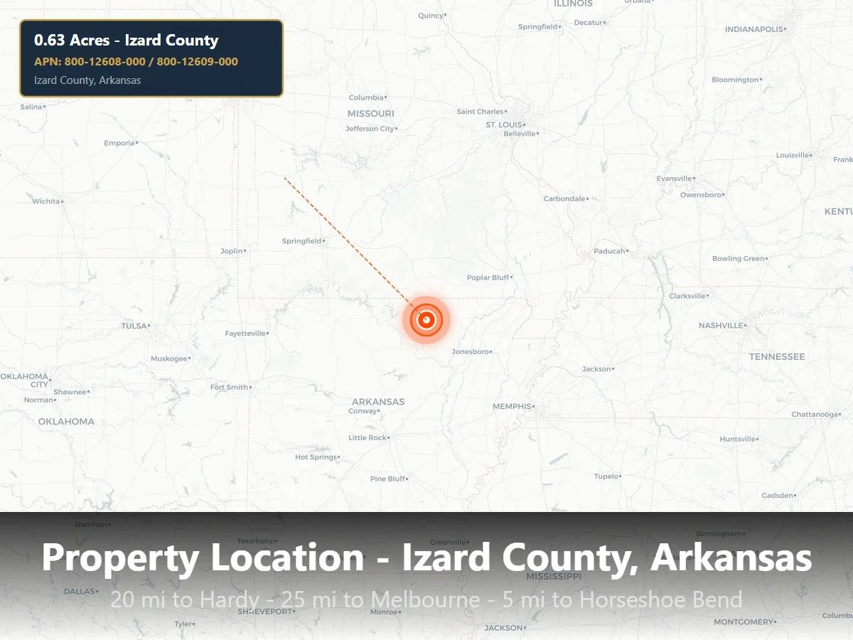 Own 0.63 Acres in Horseshoe Bend, Arkansas | Two Adjacent Lots | Owner Financing Available in Izard County, AR